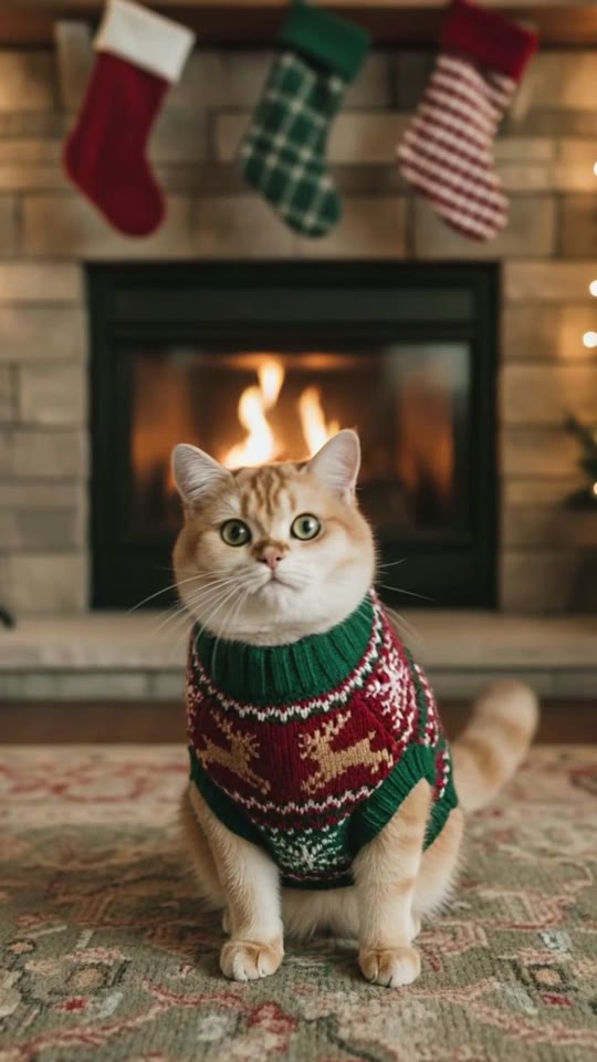 Ugly Christmas Sweater AI pet video example